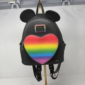 Disney Parks Loungefly Pride Collection Mickey Mini Backpack Rainbow Heart